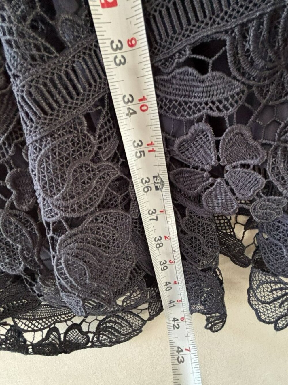Eliza J Navy Lace Dress Size 10 Fit Flare Sleeveless Floral Cocktail Party NWT - Picture 15 of 16